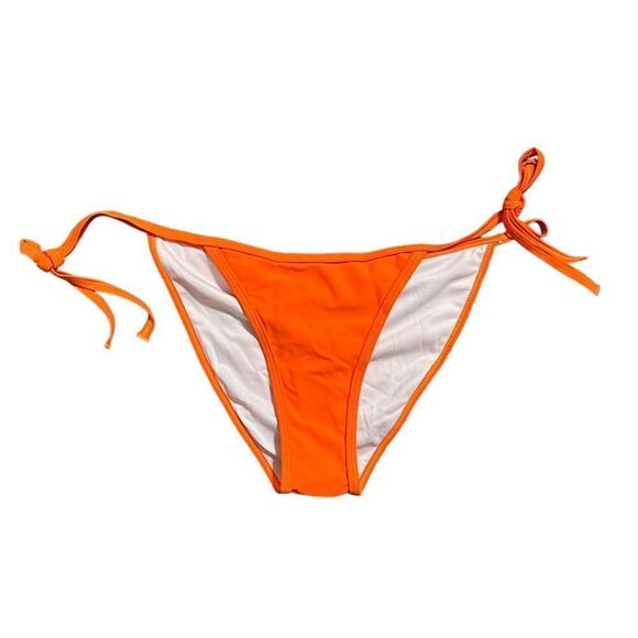 Bright Neon Orange Scrunch Swim Cheeky Bikini Bottom - Picture 3 of 6